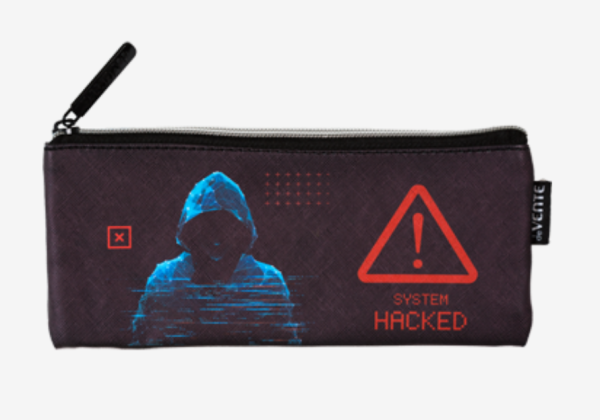 Пенал 'deVENTE Label. Hacker' 21,5x9x1 см, плоский для 35 предметов, на молнии, 7024513
