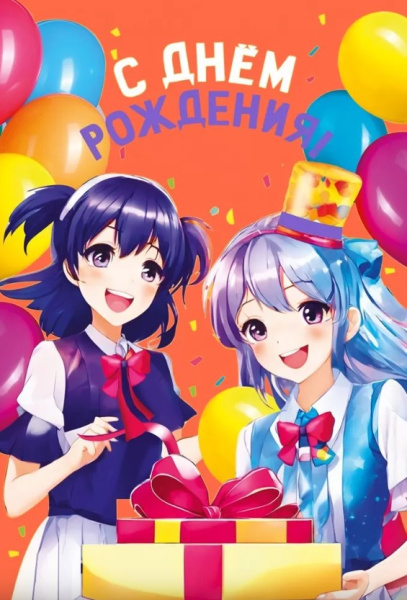 Открытка А5, С днем рождения, 039.732